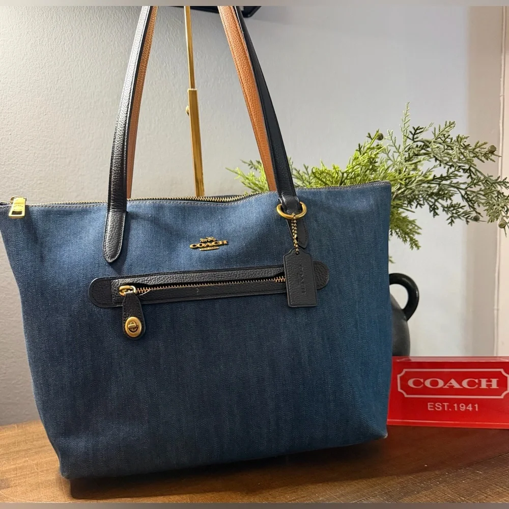 Coach Denim Taylor Tote - Picture 1 of 13